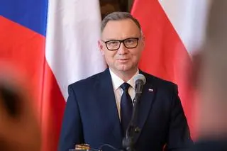 Prezydent Andrzej Duda podczas wizyty w Czechach, 7 lipca 2025 r.