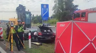 Wypadek na autostradzie A4 w Mysłowicach