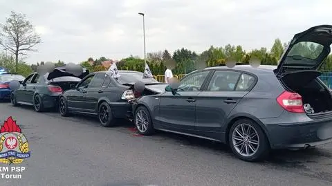 Zderzenie czterech BMW w Wielkiej Nieszawce