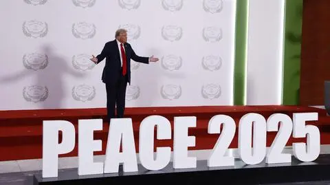 Donald Trump w Szarm el-Szejk w Egipcie, gdzie podpisano pokojowy plan dla Strefy Gazy 
