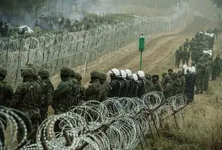Kryzys na granicy z Białorusią. Fotografia opublikowana przez dowództwo Wojsk Obrony Terytorialnej
