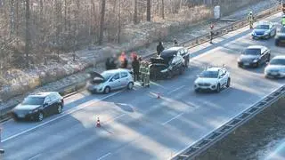 Zderzenie na S2 pod Otwockiem