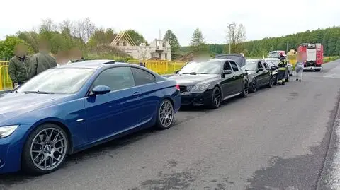 Zderzenie czterech BMW w Wielkiej Nieszawce