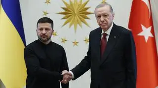 Wołodymyr Zełenski i Recep Tayyip Erdogan w trakcie spotkania w Ankarze