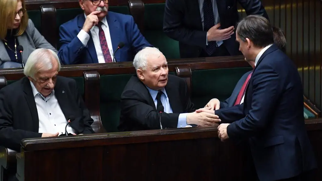 Jarosław Kaczyński i Zbigniew Ziobro w Sejmie