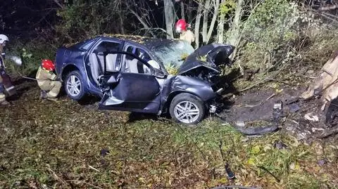 Kierowca zginął po uderzeniu samochodu w drzewo