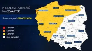 Prognoza zagrożeń meteorologicznych na czwartek