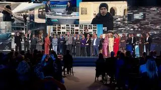 Redaktor naczelny TVN24 i "Faktów" TVN Michał Samul oraz dziennikarze TVN24, TVN24BiS, tvn24.pl, TVN24+, "Faktów" i "Uwagi" TVN podczas konferencji programowej TVN. 