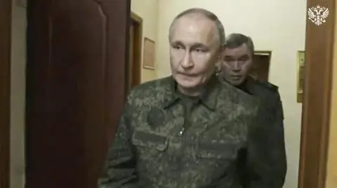 Władimir Putin i Walerij Gierasimow w regionie kurskim