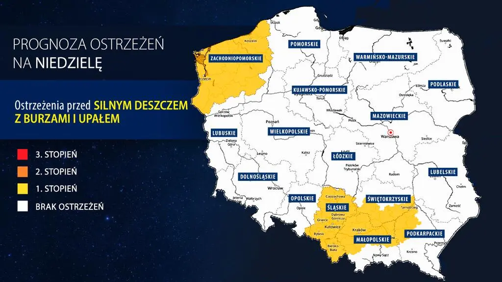 Prognoza zagrożeń na niedzielę