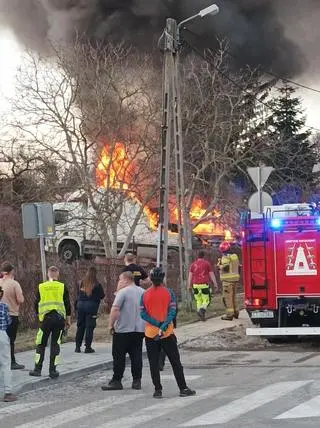 Pożar ciężarówki we Włocławku