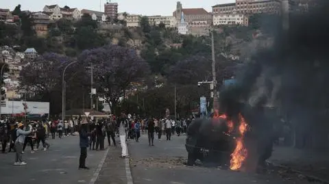 Protest na ulicach stolicy Madagaskaru, Antananarywy