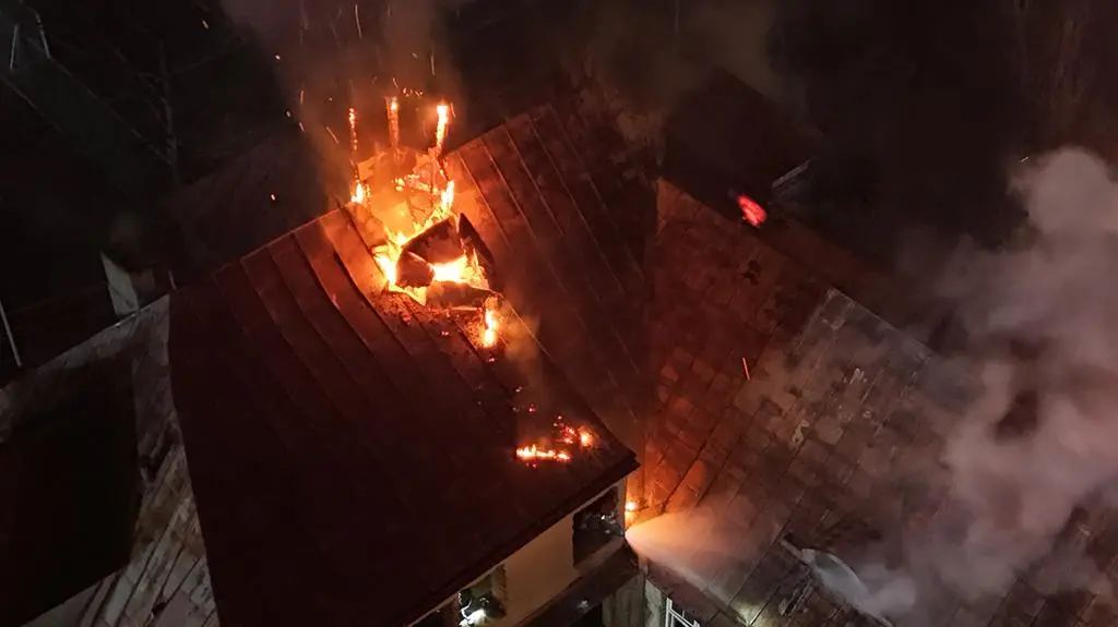 Pożar w centrum Zgierzu 