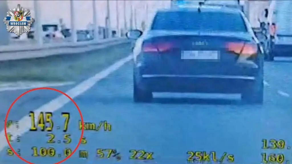 Jechał ponad 145 km/h