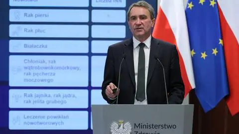 Warszawa, 08.05.2025. Wiceminister zdrowia Marek Kos na konferencji prasowej w siedzibie Ministerstwie Zdrowia w Warszawie