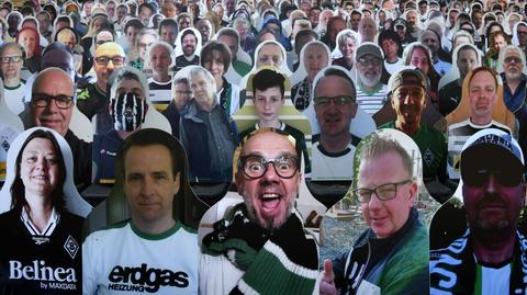 Mecz Borussii Moenchengladbach w obecności 13 tysięcy "kibiców"