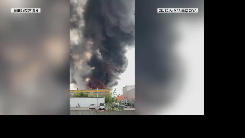 Pożar hali w Mińsku Mazowieckim