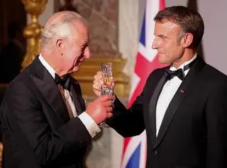 Król Karol III i Emmanuel Macron, Wersal (wrzesień 2023 roku)