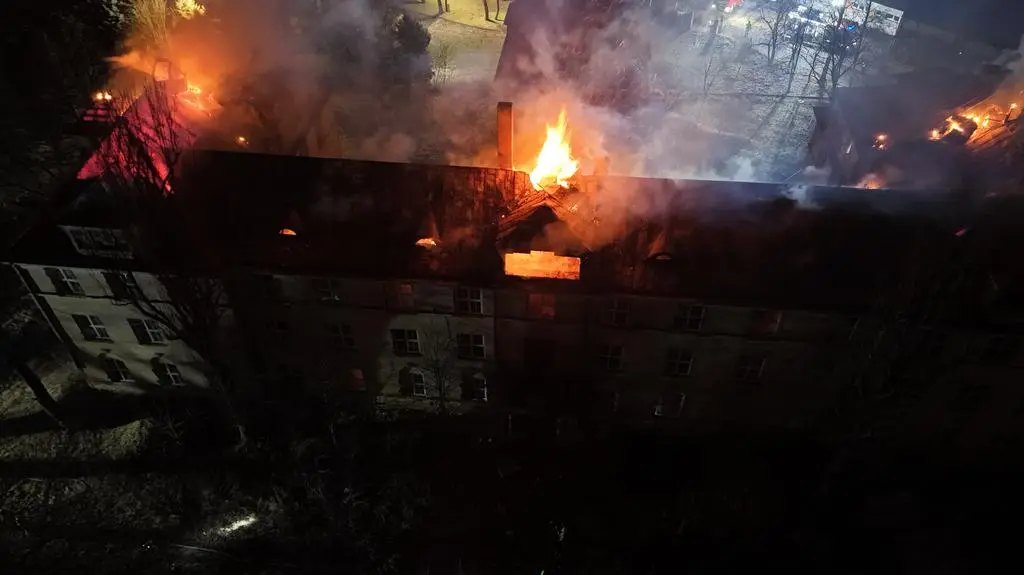 Pożar w centrum Zgierzu 