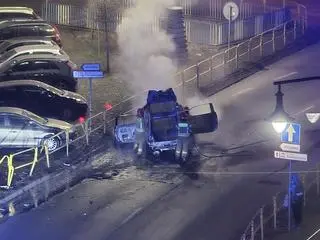 Pożar fiata w Bytomiu, jechało nim czterech 15-latków