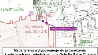 Zapadlisko na osiedlu Gaj w Trzebini