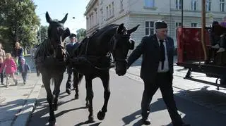 Pierwsze pojazdy na szynach napędzane były koniami
