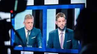 Debata między Robertem Fico (z lewej) a Michalem Šimečką