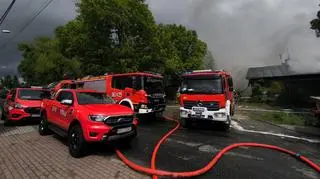 Pożar danwych budynków socjalnych