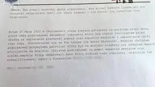 Podziękowanie rodziny dla policjantów
