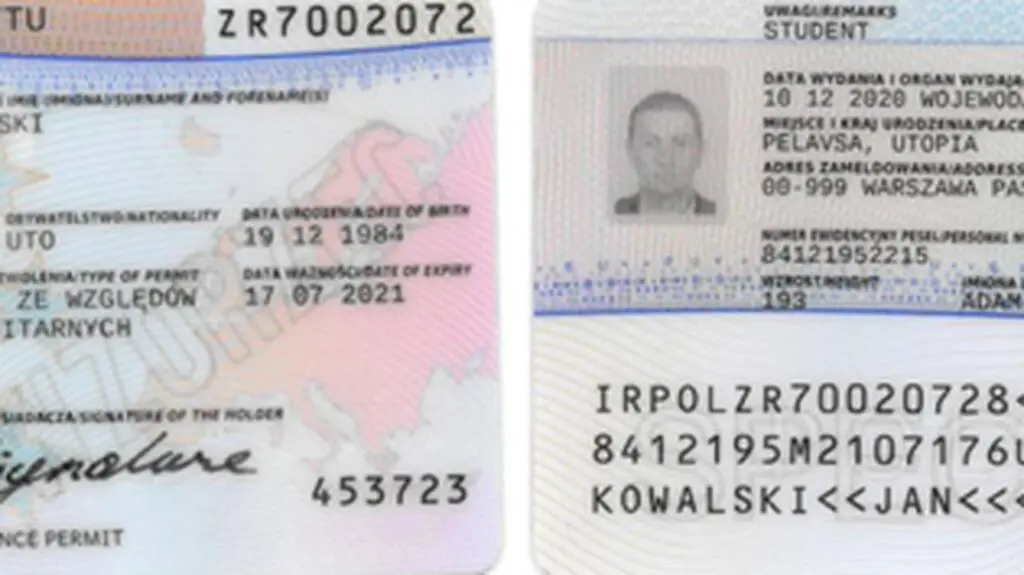 Wzór karty pobytu