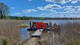 Do wypadku doszło na Jeziorze Skarlińskim - zdjęcie z 30.04.2023 r.