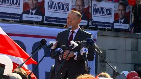 Nawrocki na wiecu w Gorlicach atakuje Donalda Tuska