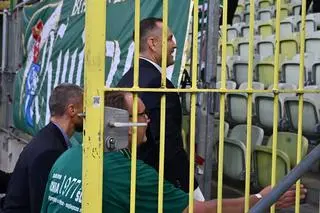 Karol Nawrocki na meczu Lechii Gdańsk z Motorem Lublin