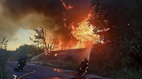 Pożar po rosyjskim ataku z użyciem dronów