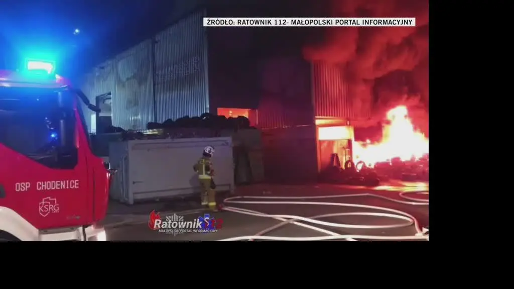 Pożar magazynu w Bochni