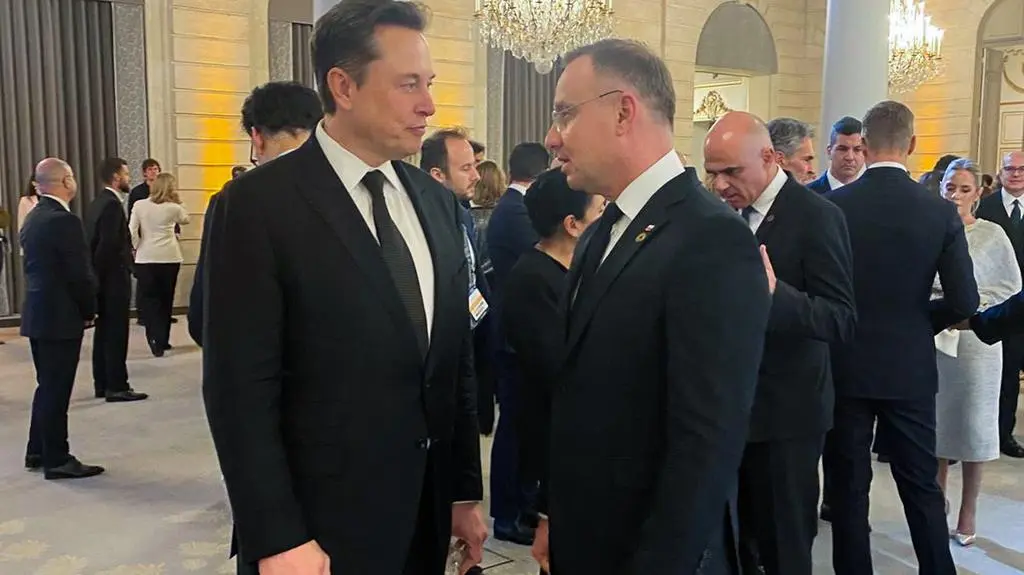 Elon Musk i Andrzej Duda