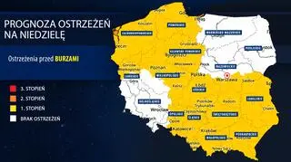 Prognoza zagrożeń meteorologicznych na niedzielę