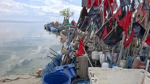 Przystań rybacka w Piaskach nad Zalewem Wiślanym
