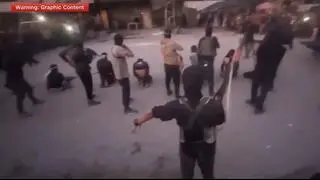 Ujęcie z nagrania pokazujące działania Hamasu w Strefie Gazy 
