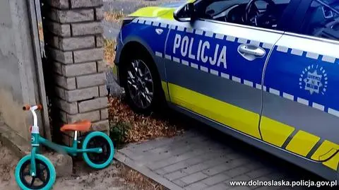 Czterolatek oddalił się od domu na rowerku