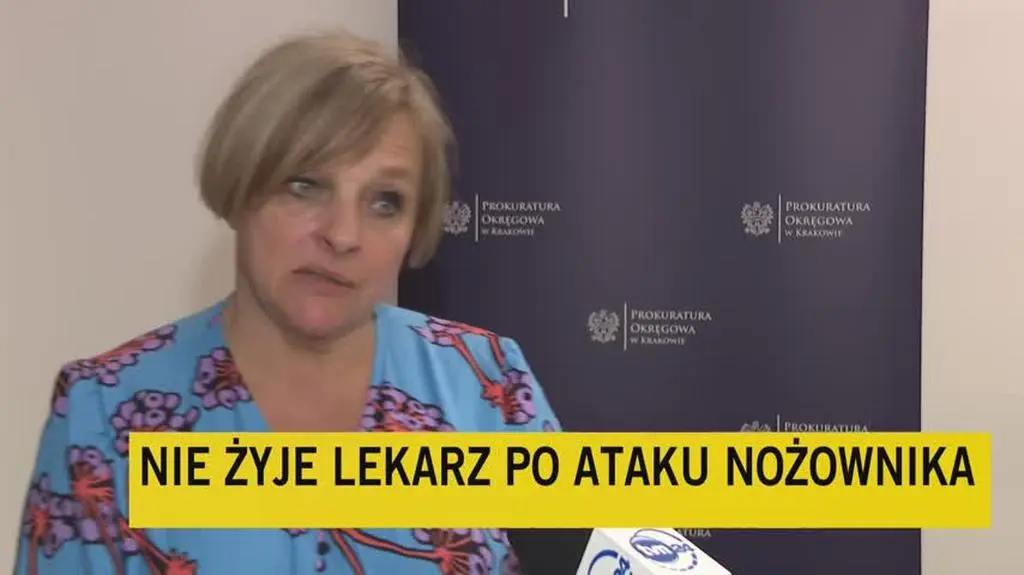 Prokuratura o ataku nożownika w szpitalu w Krakowie