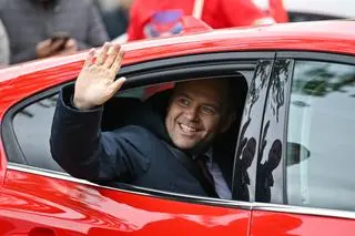 Karol Nawrocki w Węgrowie