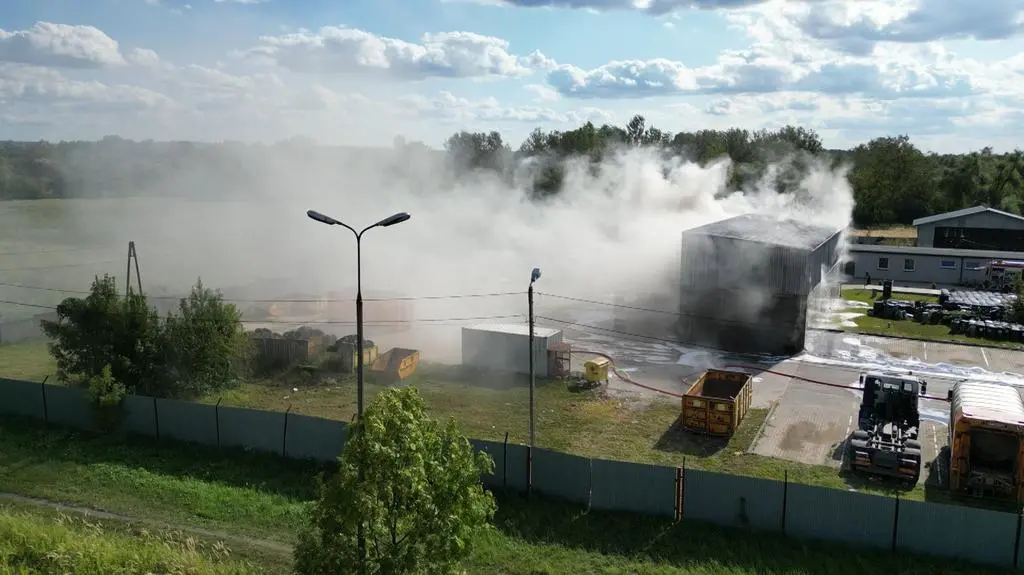 Pożar składowiska odpadów w Tarnowie