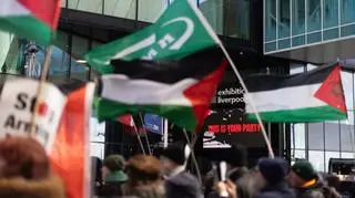 Propalestyńska demonstracja w Liverpoolu
