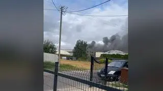 Pożar hali magazynowej w Pinczynie