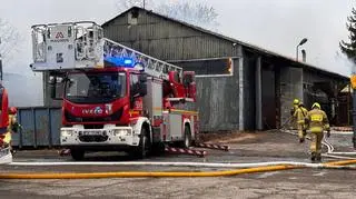 Pożar hali w Pawłowie