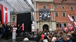 Prezes PiS Jarosław Kaczyński podczas manifestacji