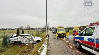Wypadek z udziałem autobusu komunikacji miejskiej