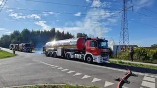 Pożar hali w miejscowości Bramki 