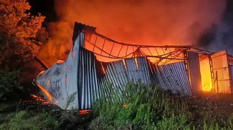 Pożar hali magazynowej w miejscowości Chróścina